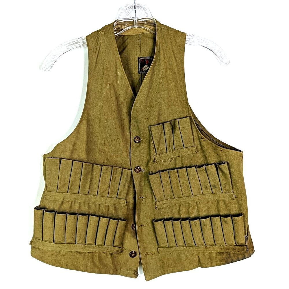 Vintage Red Head Shotgun Duck Hunting Vest  1930's 12 Gauge RedHead Small